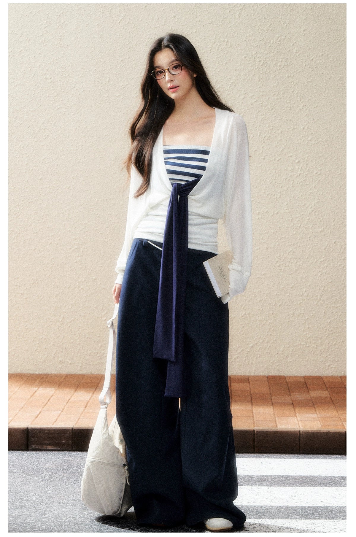 Midnight High-Waist Wide-Leg Trousers - CHINASQUAD