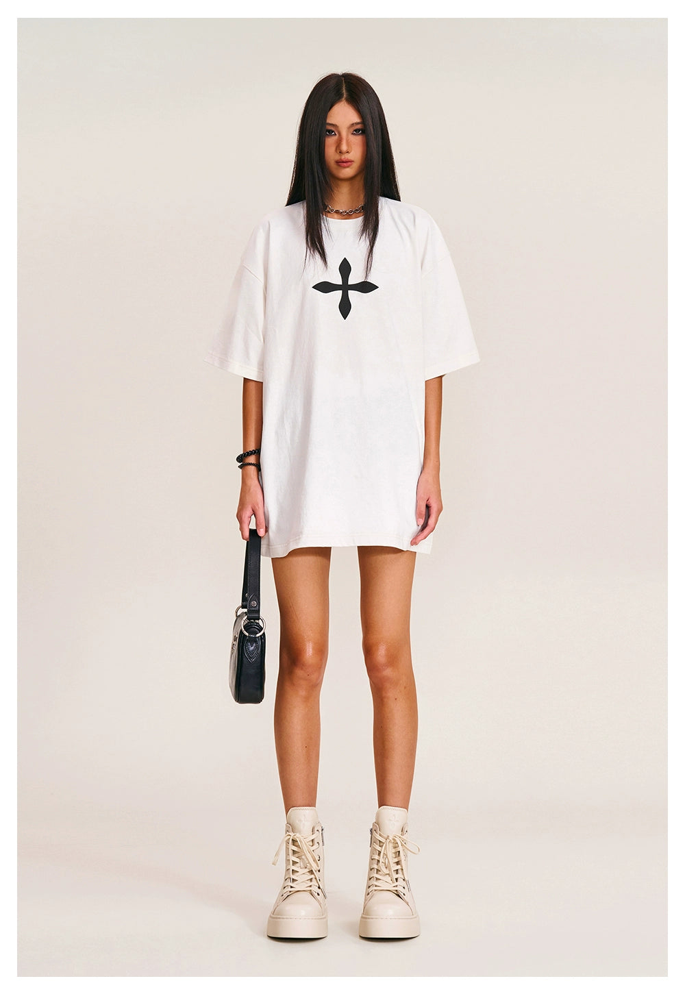 Vintage Cross Compass Oversized Tee - CHINASQUAD