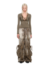 Fur Trimmed Deep V-Neck Slim Fit Knit Top - CHINASQUAD