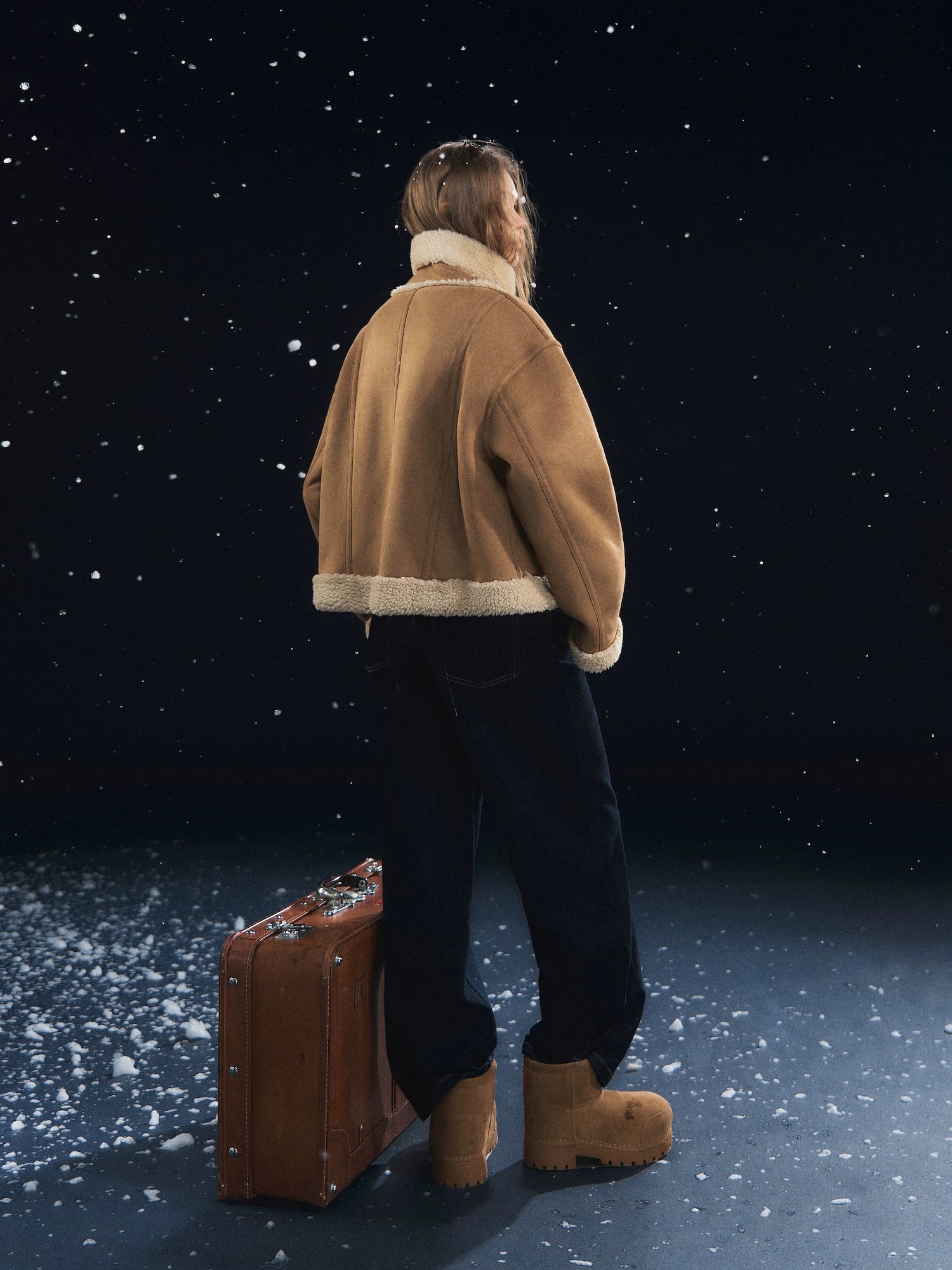 Horn-Button Sherpa Jacket