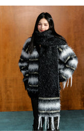 Striped Gradient Knitted Sweater & Scraf - CHINASQUAD
