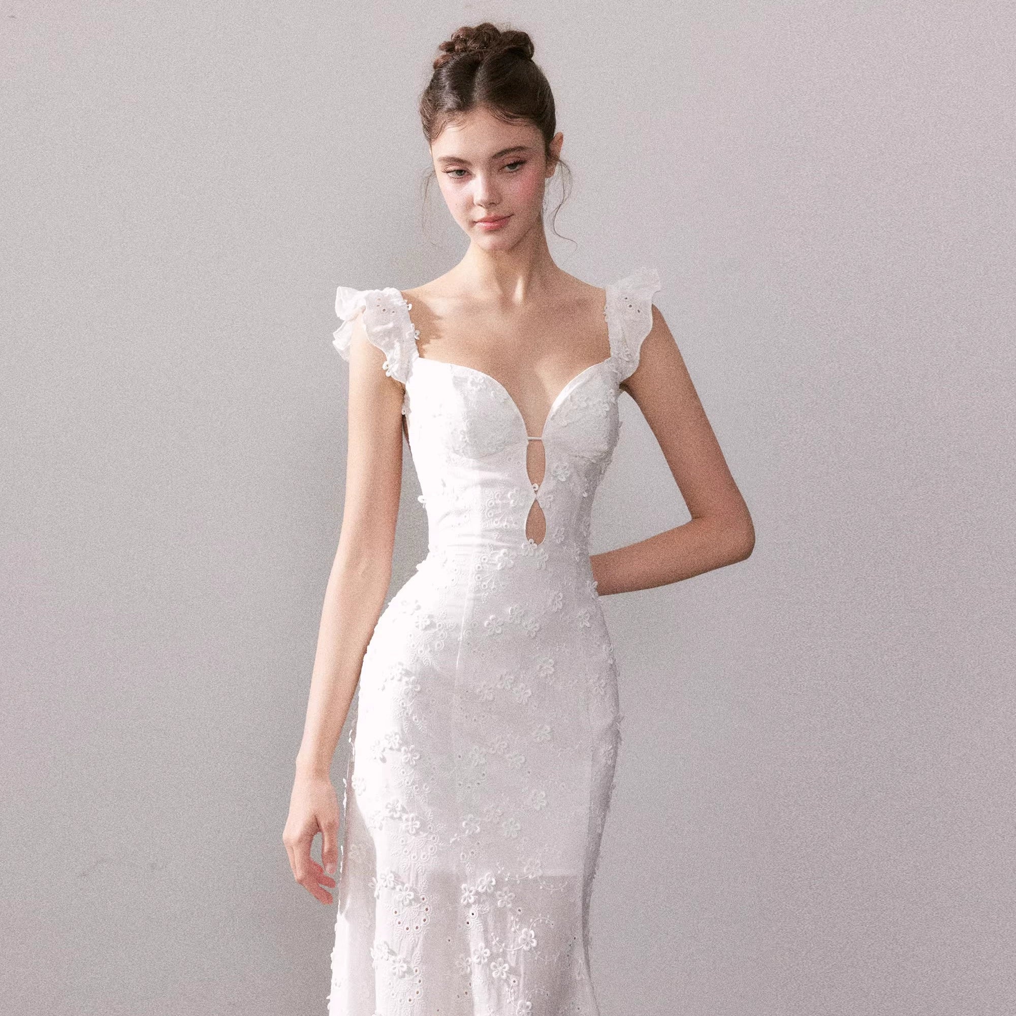 Mist Blossom Lace Maxi Dress