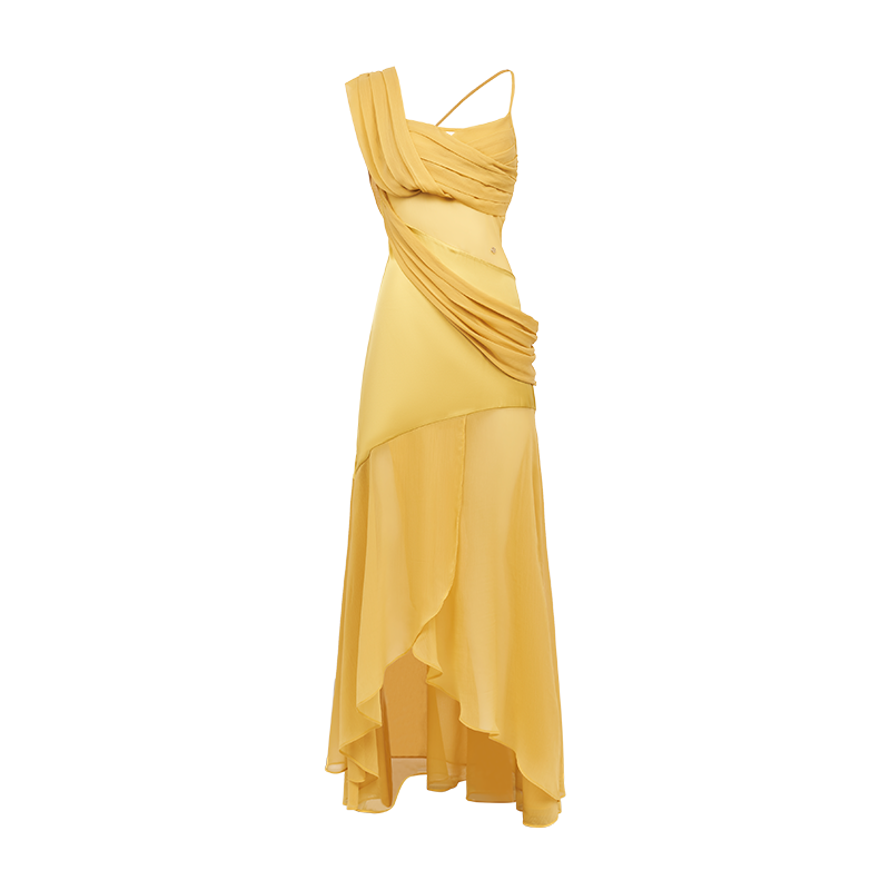 Ayla Slit Full-Skirt Dress - CHINASQUAD