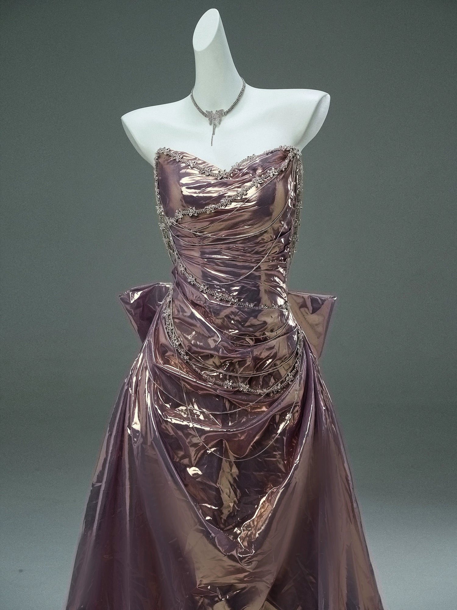 Iridescent Candy-Film Sculpted Couture Gown