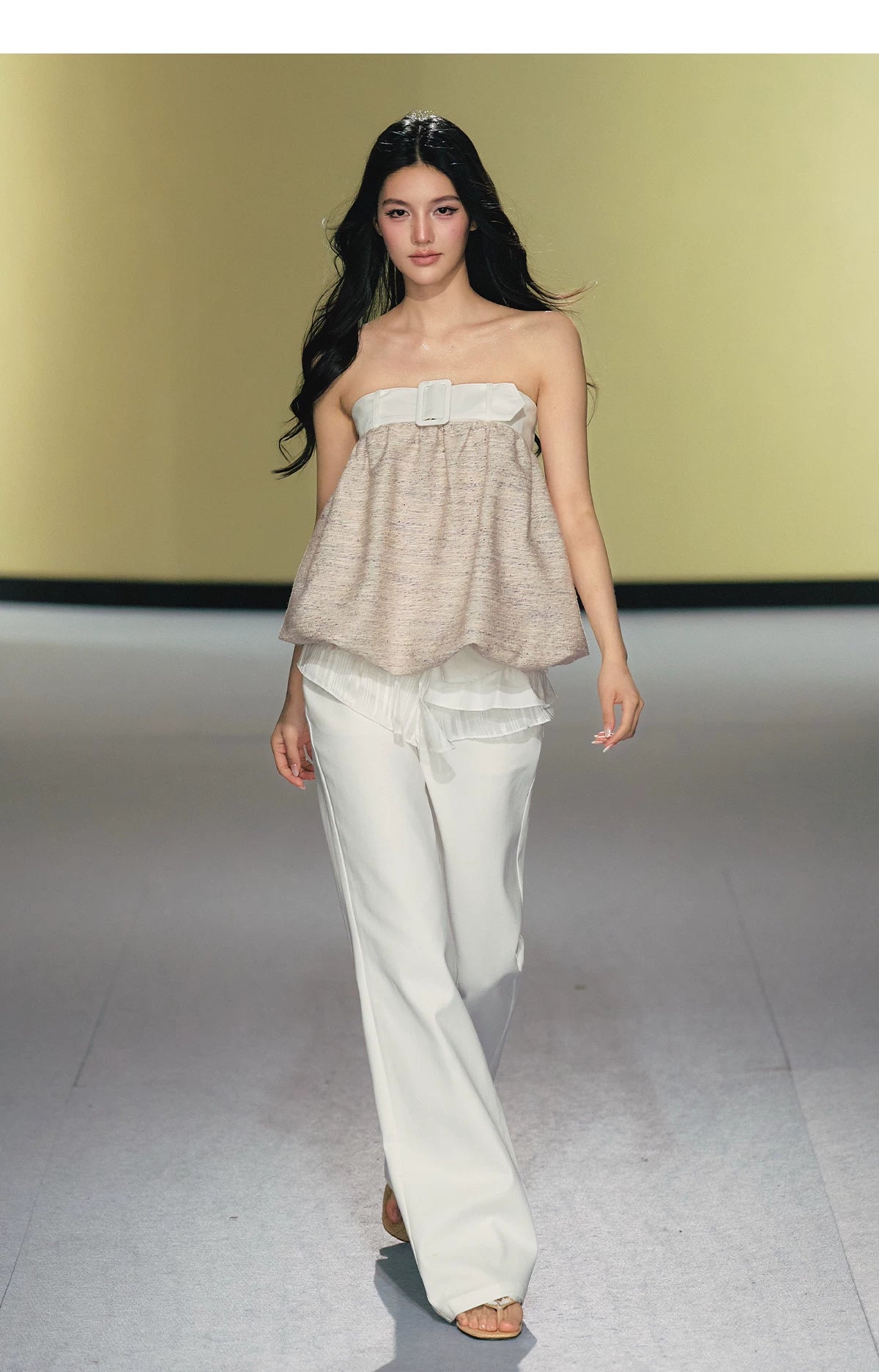 Ballet Lace-Trim Deconstructed Flare Pants