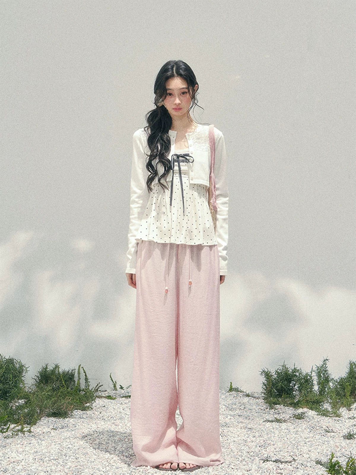 Polka Dot Brandy Lace Two-Piece Top Set