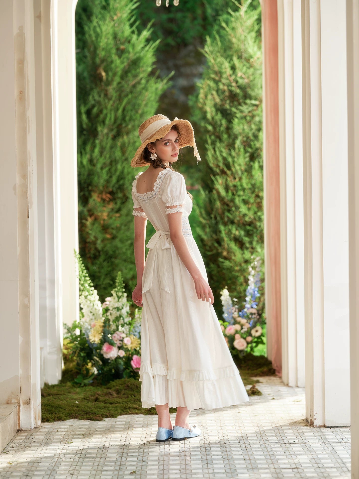 Beloved White Pages Corset Maxi Dress