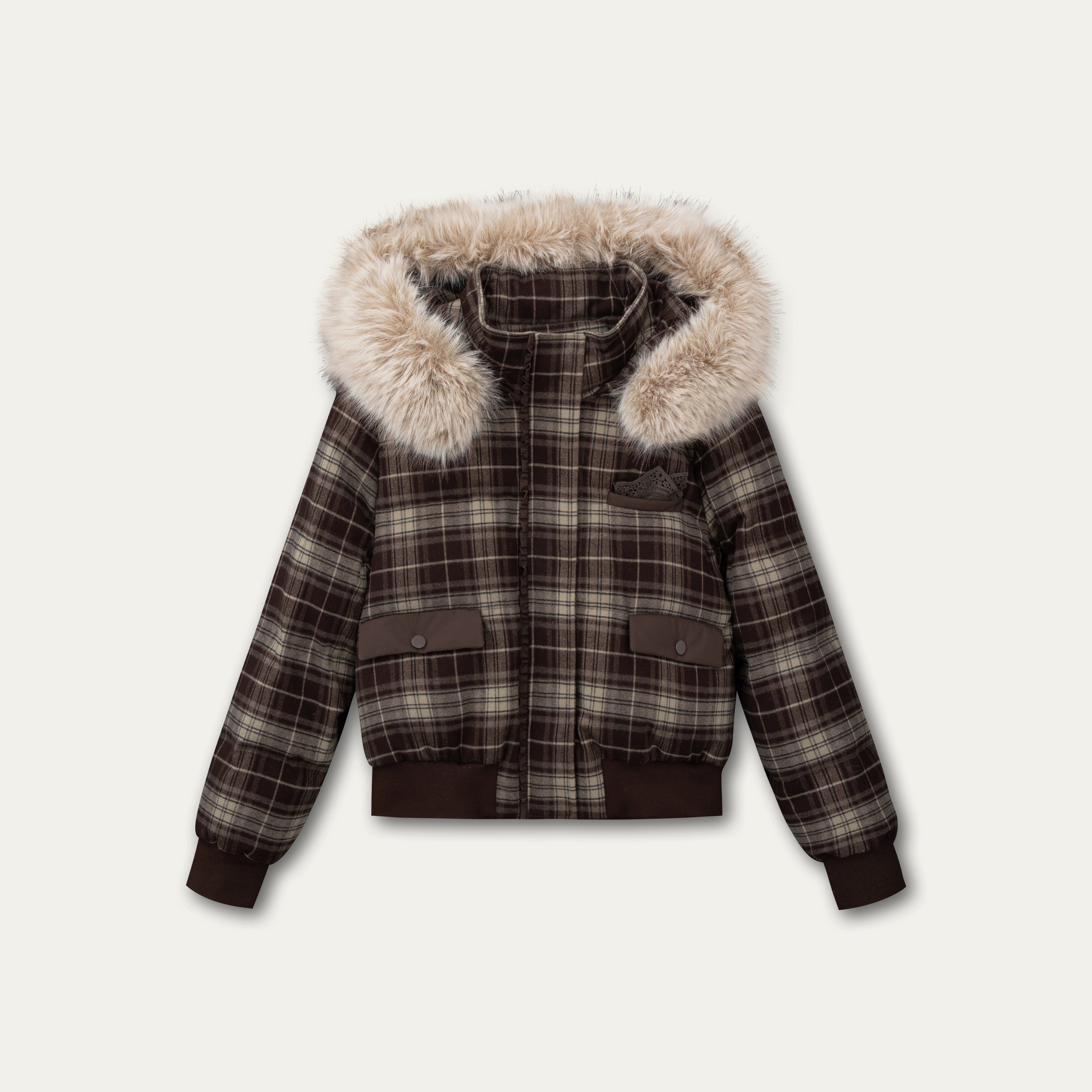 White Fur-Collar Duck Down Jacket