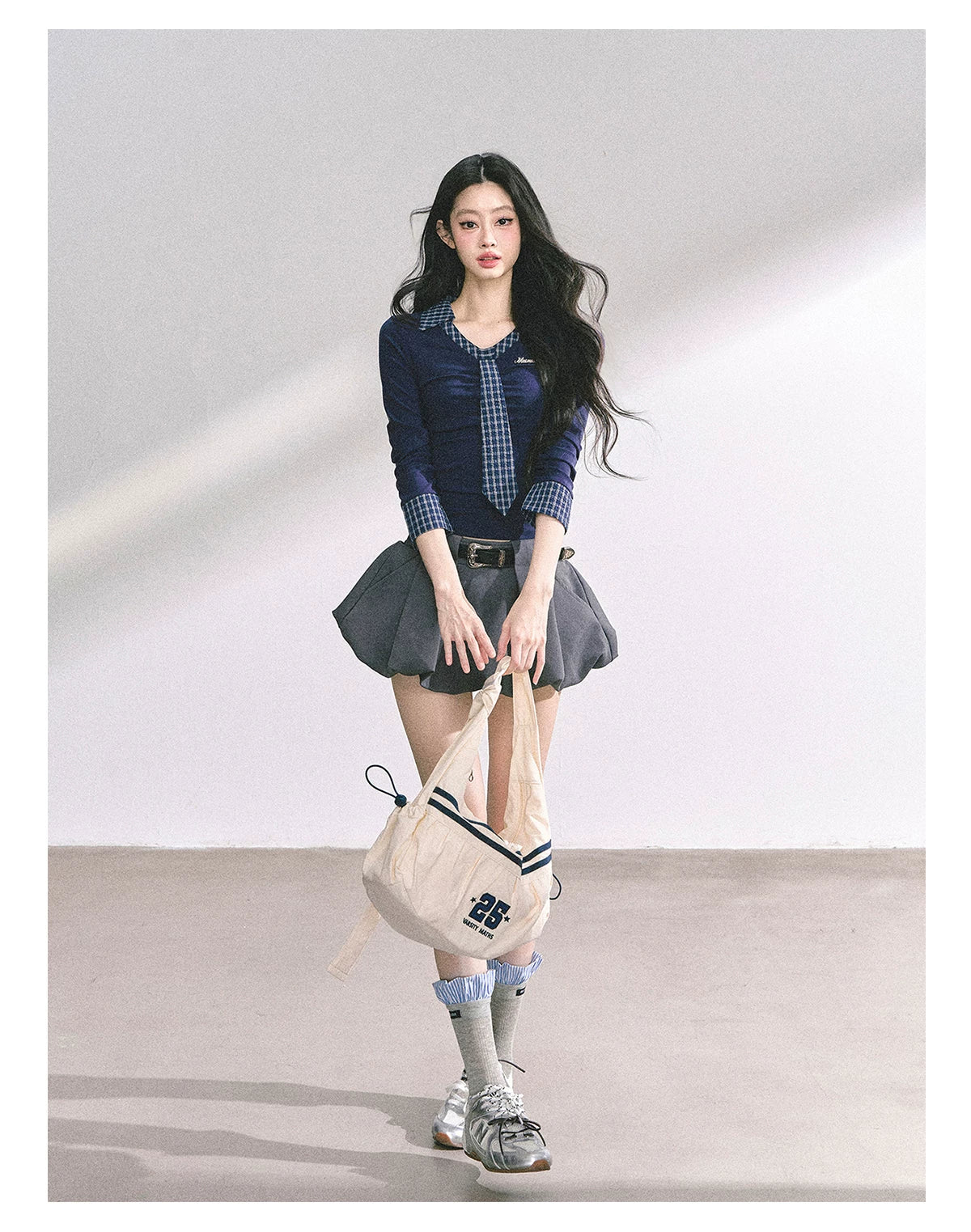 American-Style High-Waist Bubble Mini Skirt