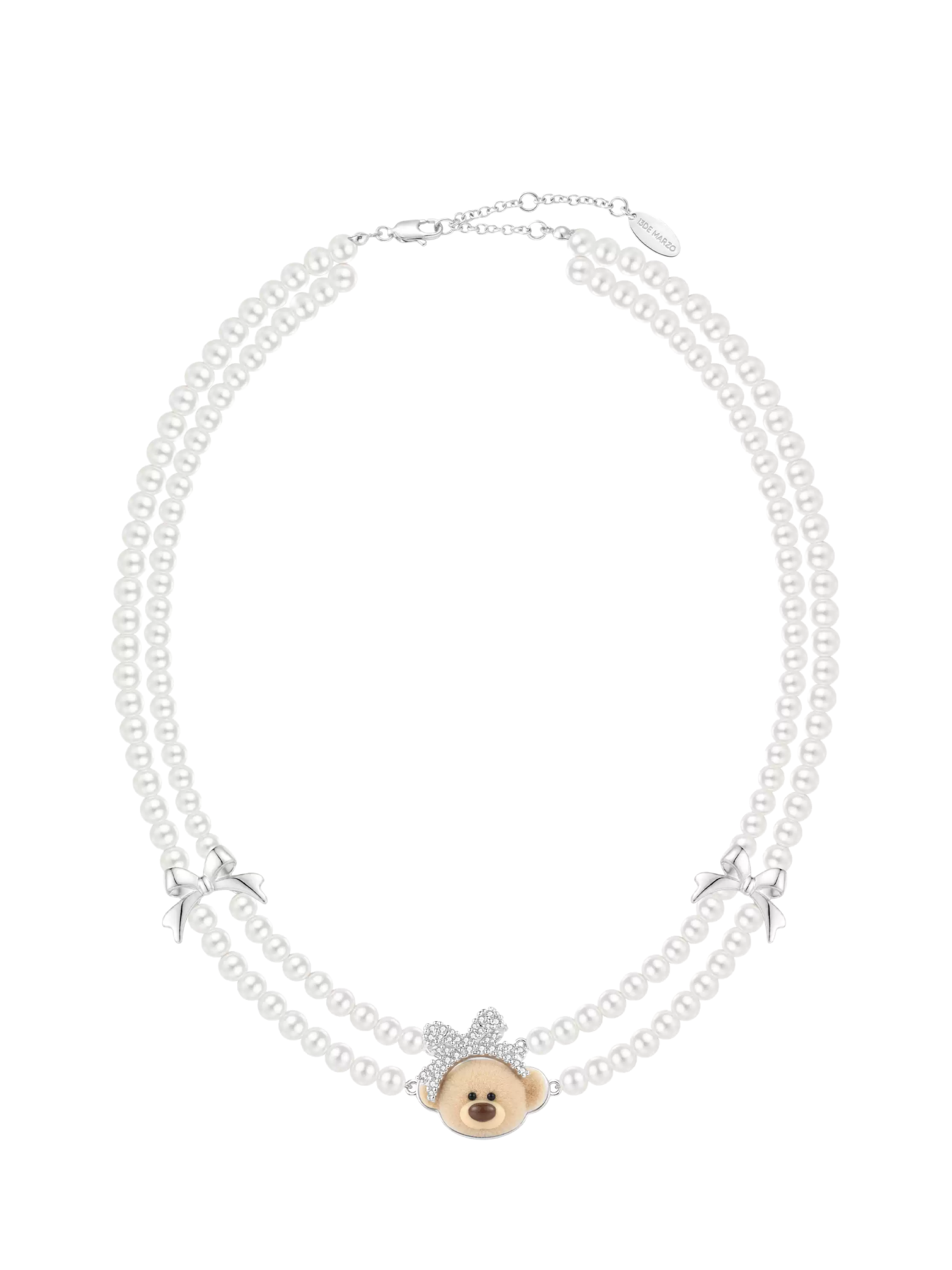 Bow Bear Pearl Necklace