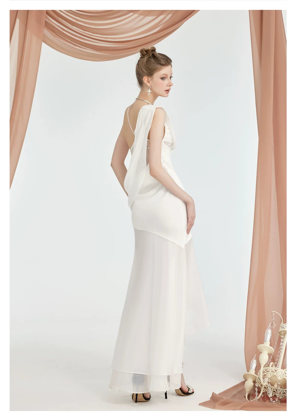 Ayla Slit Full-Skirt Dress