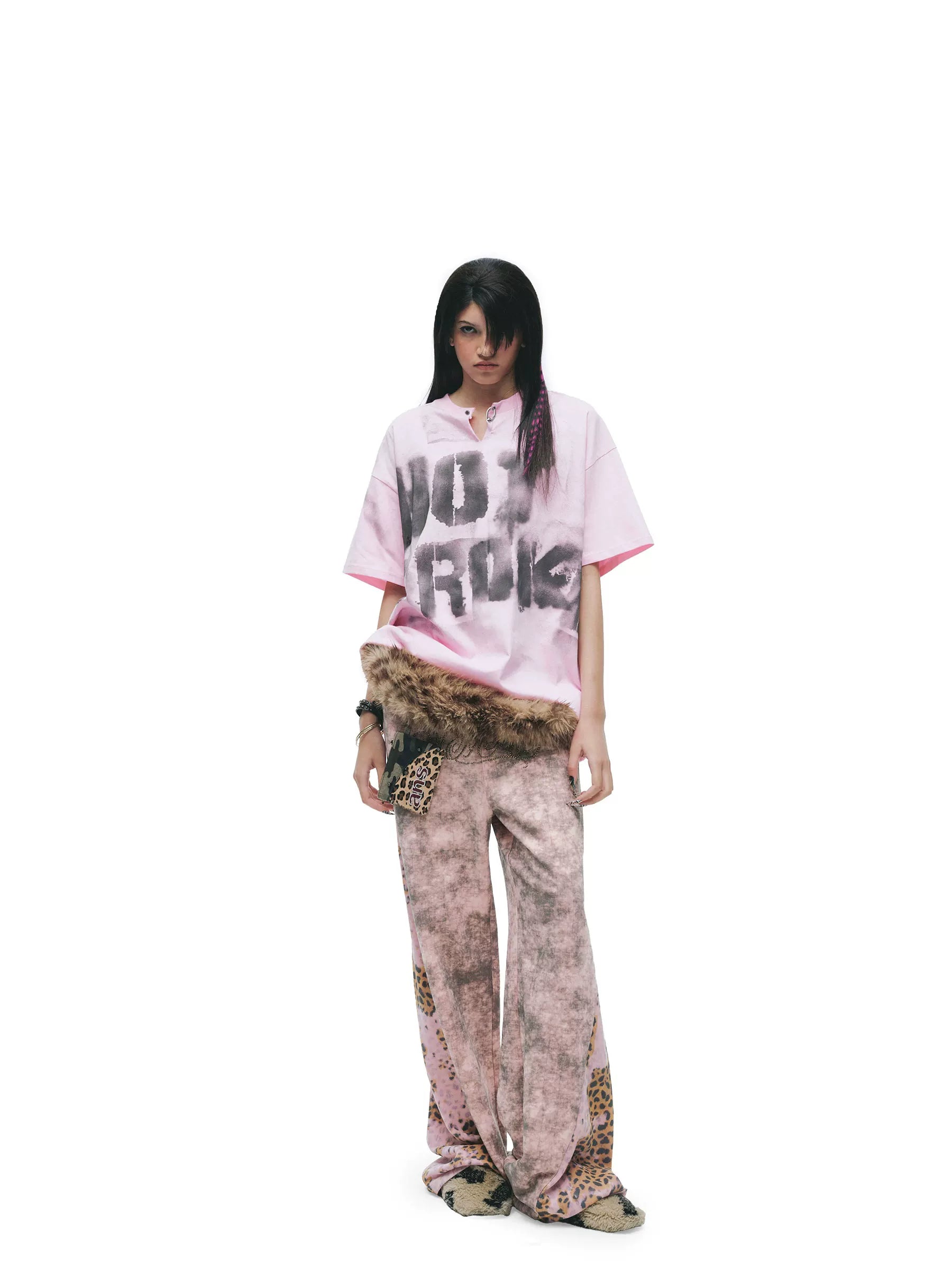 Hand-Sprayed Graffiti Distressed Oversized T-Shirt