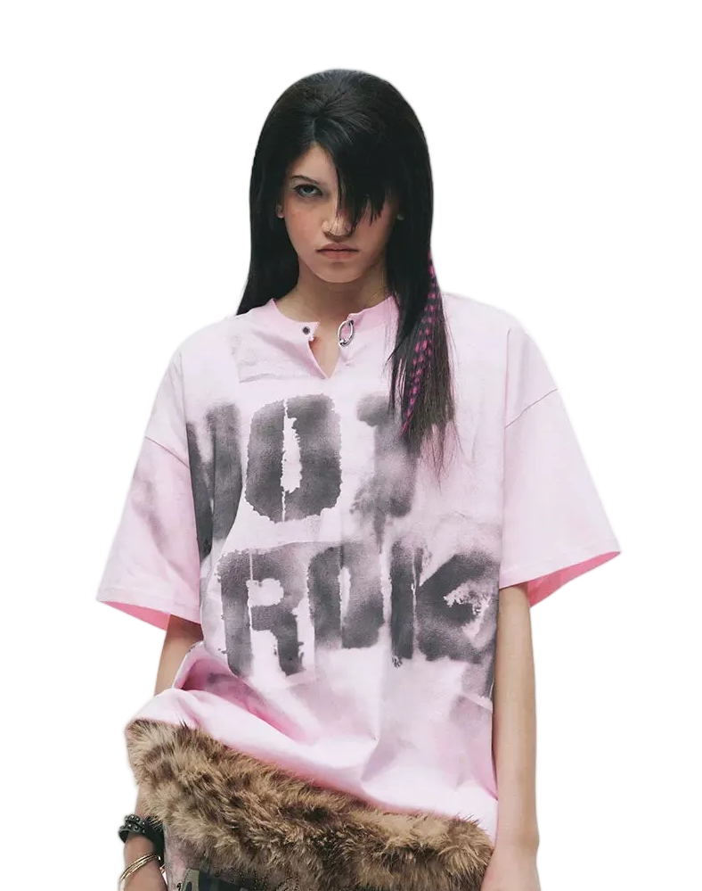 Hand-Sprayed Graffiti Distressed T-Shirt
