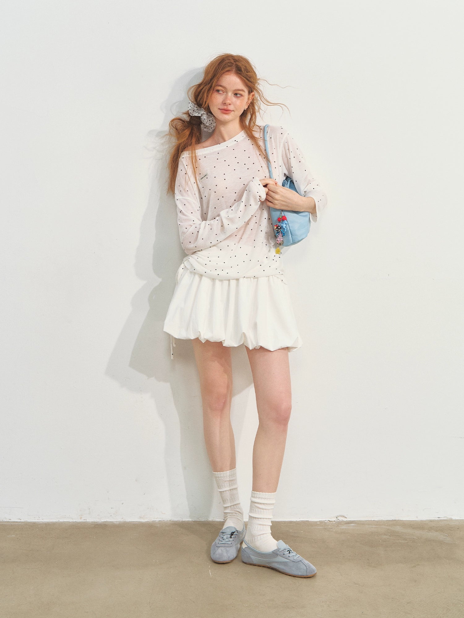 White Ballet-style Puff Midi Skirt - CHINASQUAD