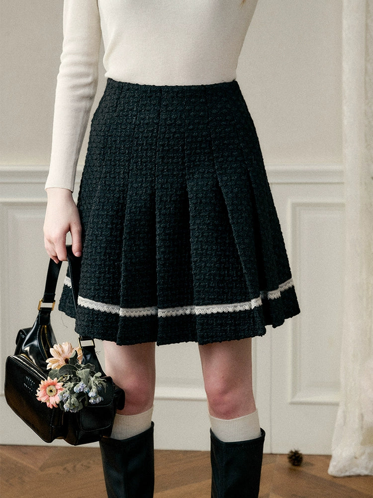 Galaxy Classic Wool Pleated Skirt Set - CHINASQUAD