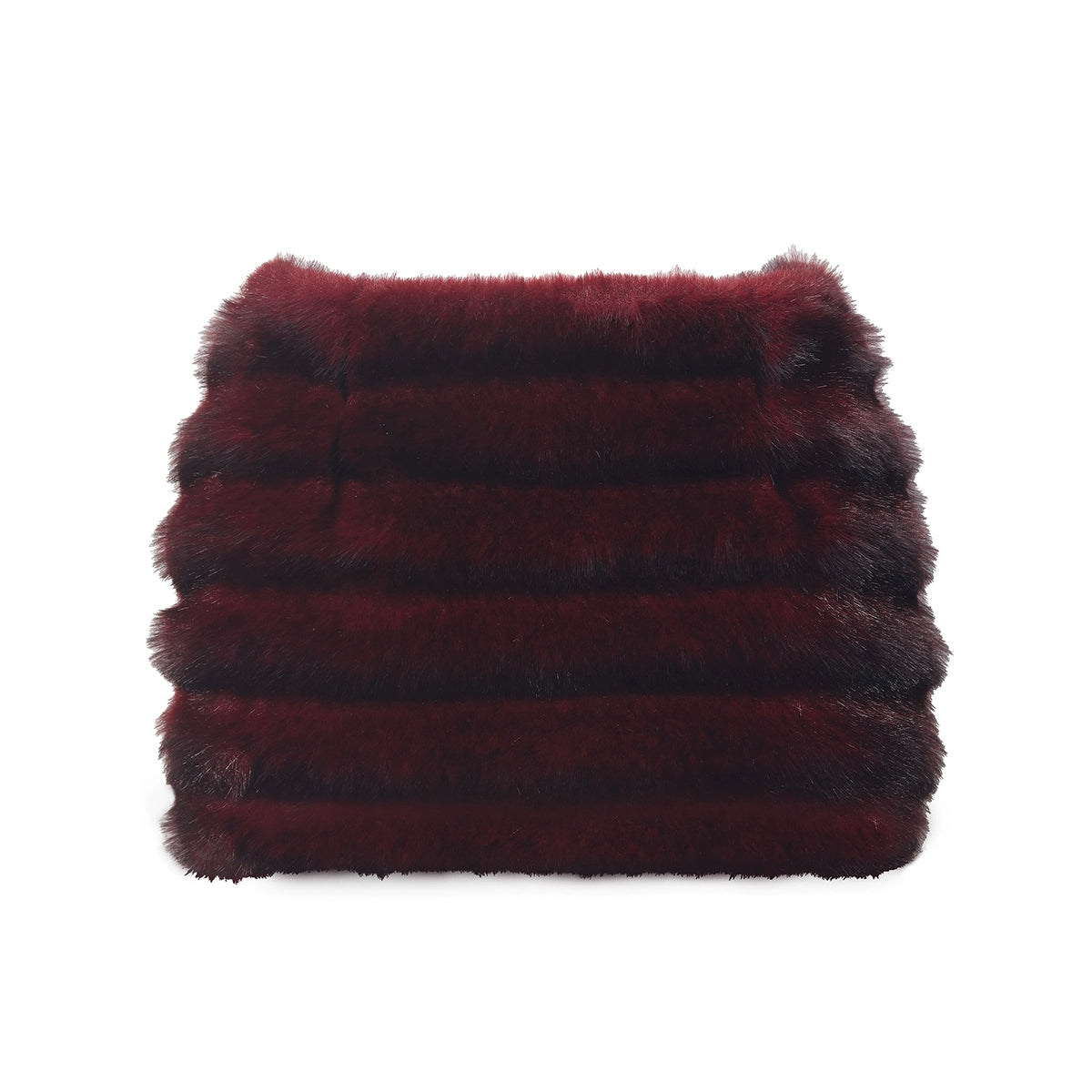 Fur-Collar Knit Cape & Fuzzy Bodycon Skirt Set