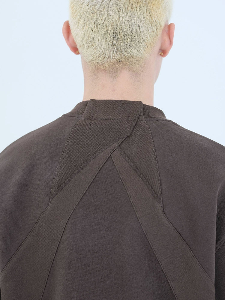 Black & Dark Brown Folded Sweatshirt - CHINASQUAD