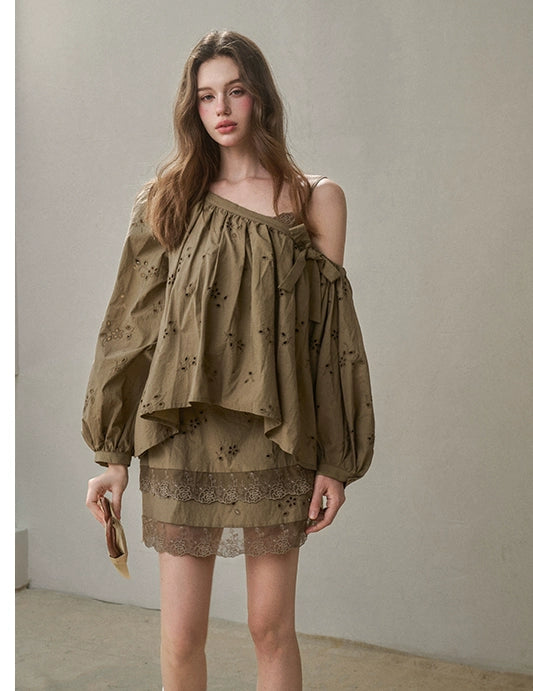 Cotton Embroidered Lace Slip Dress - CHINASQUAD