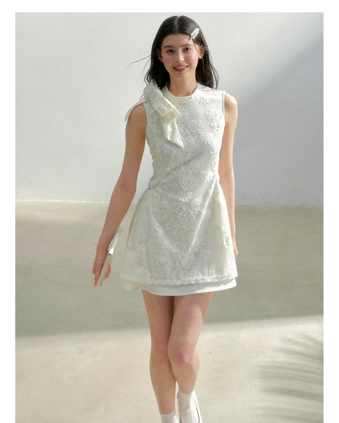 Spring Whisper Lace Embroidered Dress