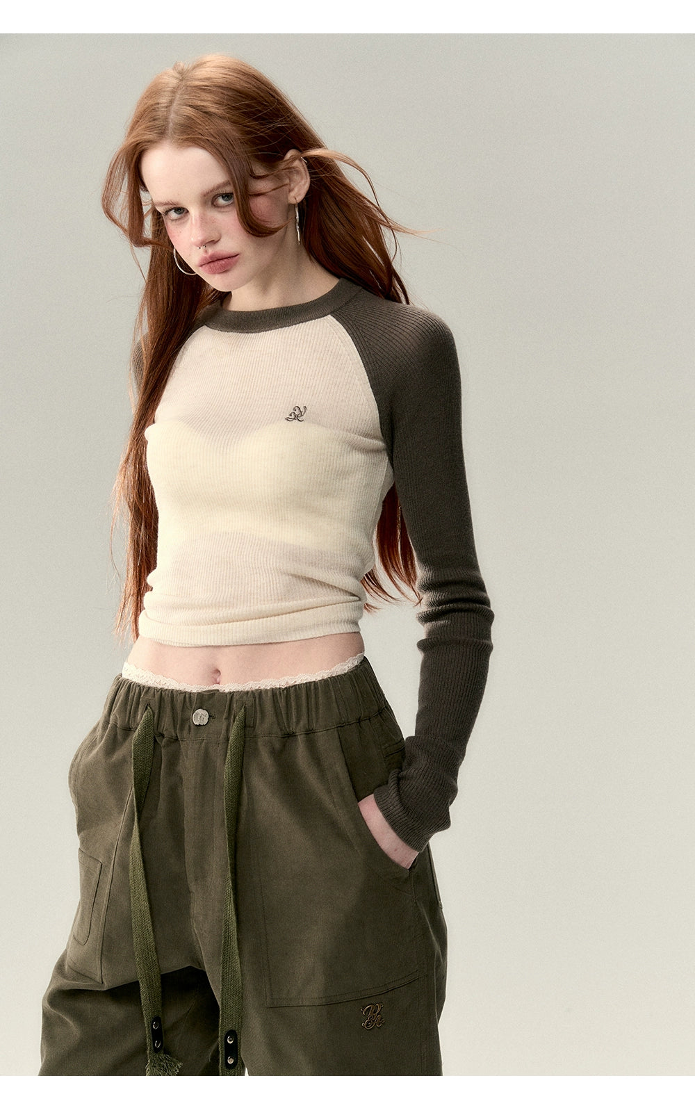 Apricot & Coffee Wool Knit Sweater - CHINASQUAD