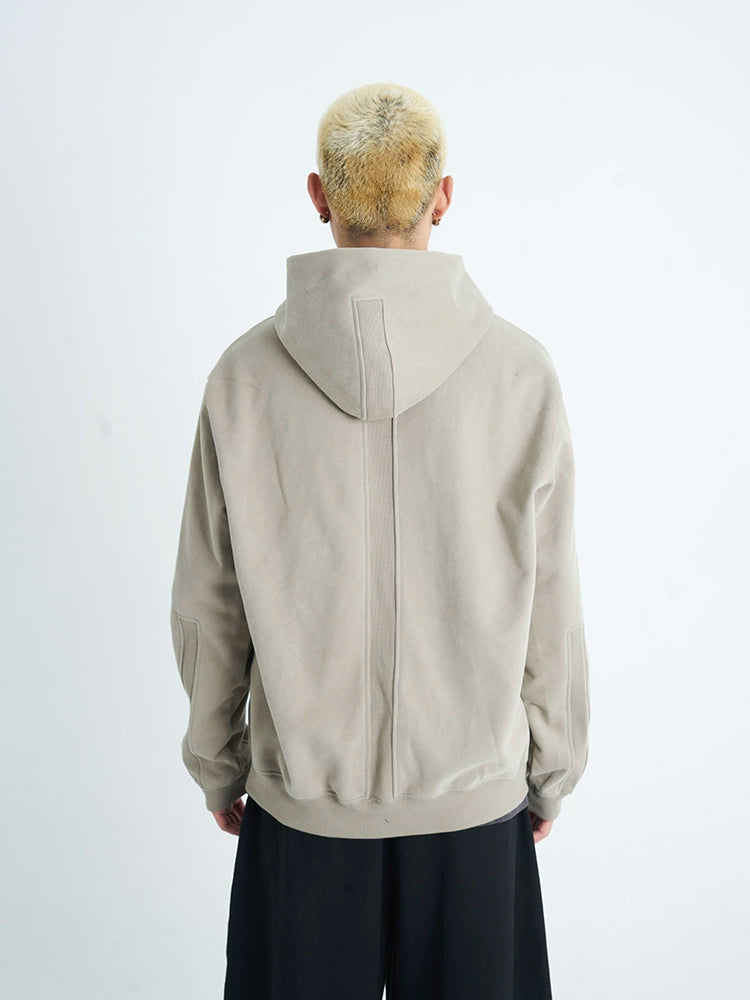 Deep Brown & Grey-Green Patchwork Sweatshirt - CHINASQUAD