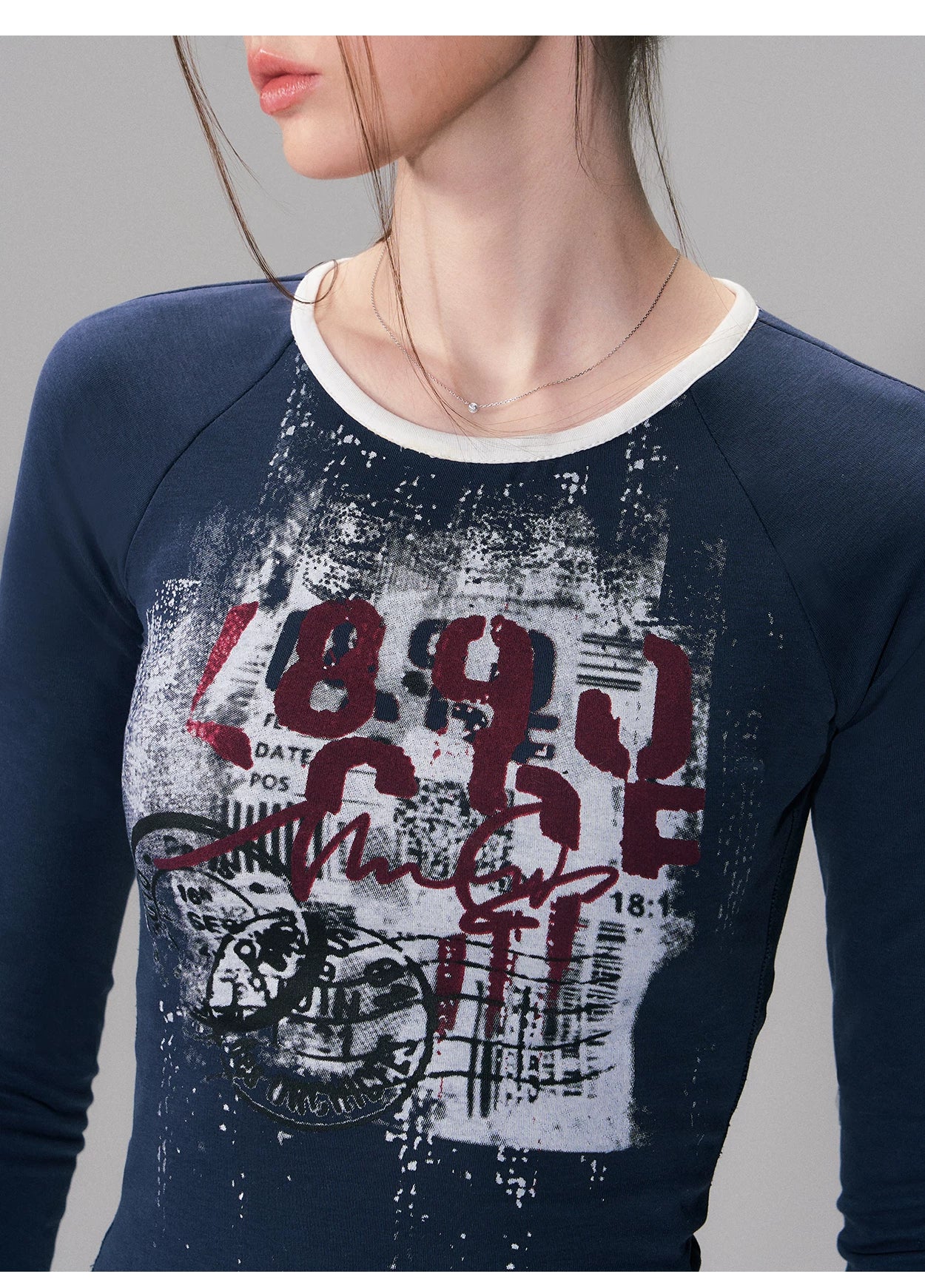 Vintage Print Layered Slim Fit Top Set