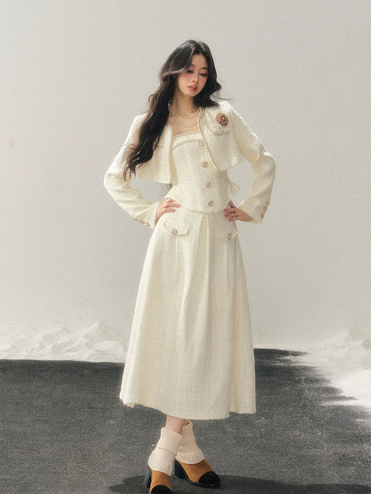 Tweed-Inspired Three-Piece Set