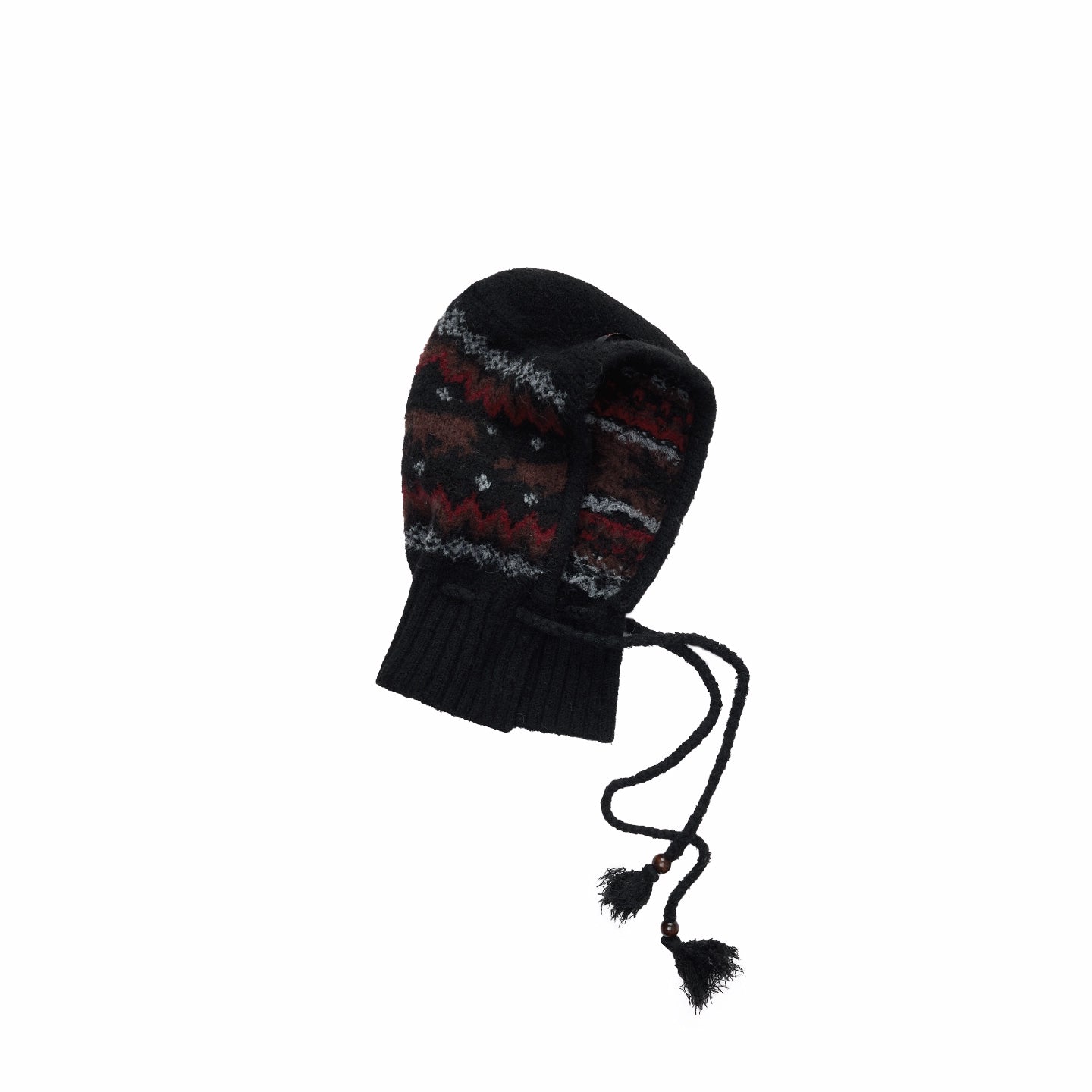 Fair Isle Pony Jacquard Knit Balaclava Hat