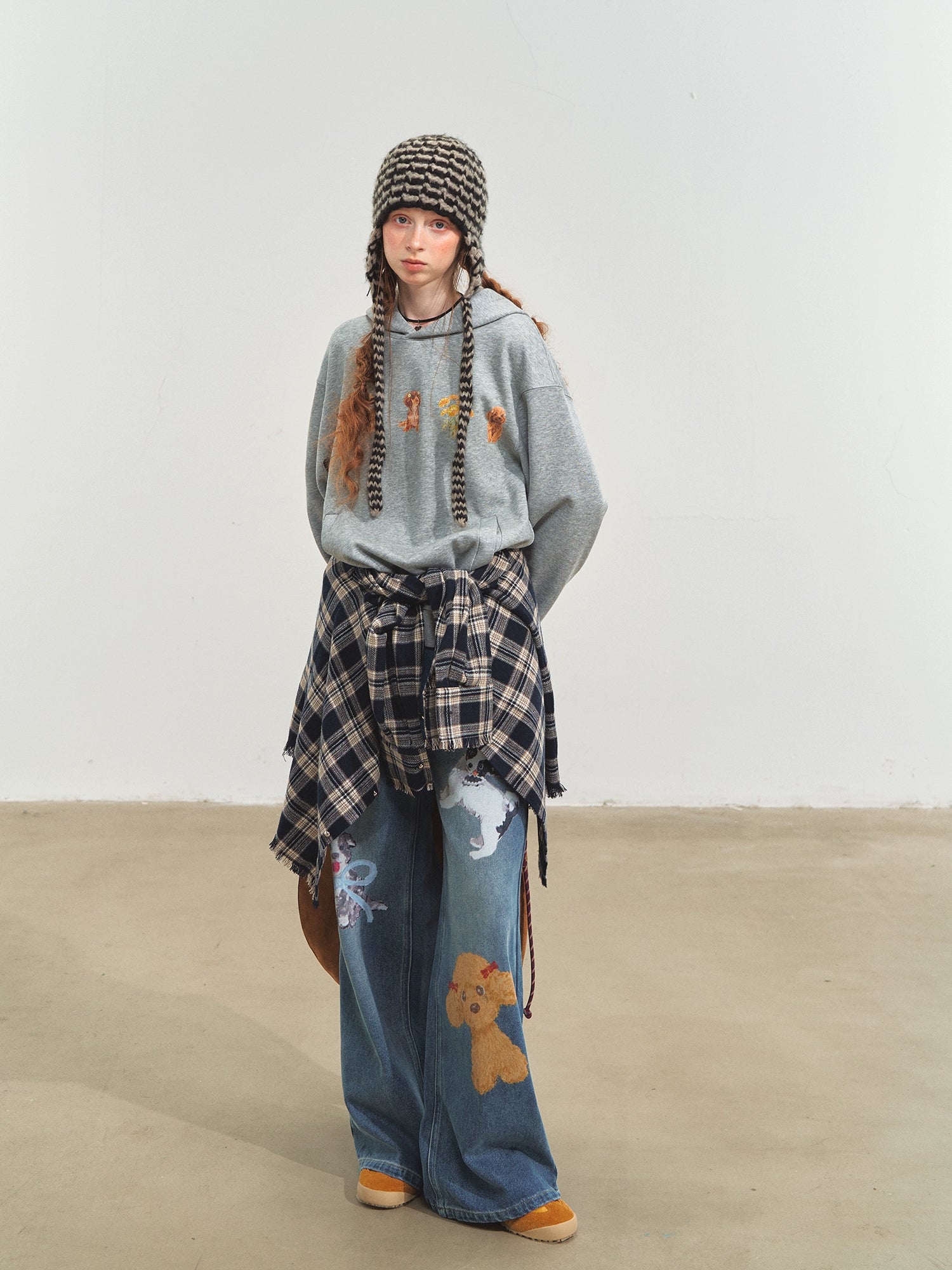 Puppy Wide‑Leg Denim Pants