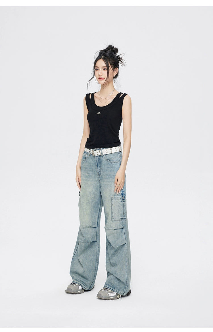 Blue & Black U-Neck Vest - CHINASQUAD