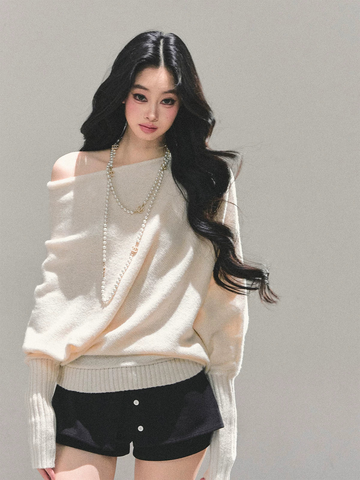 Soft Sweet Off-Shoulder Knit Sweater