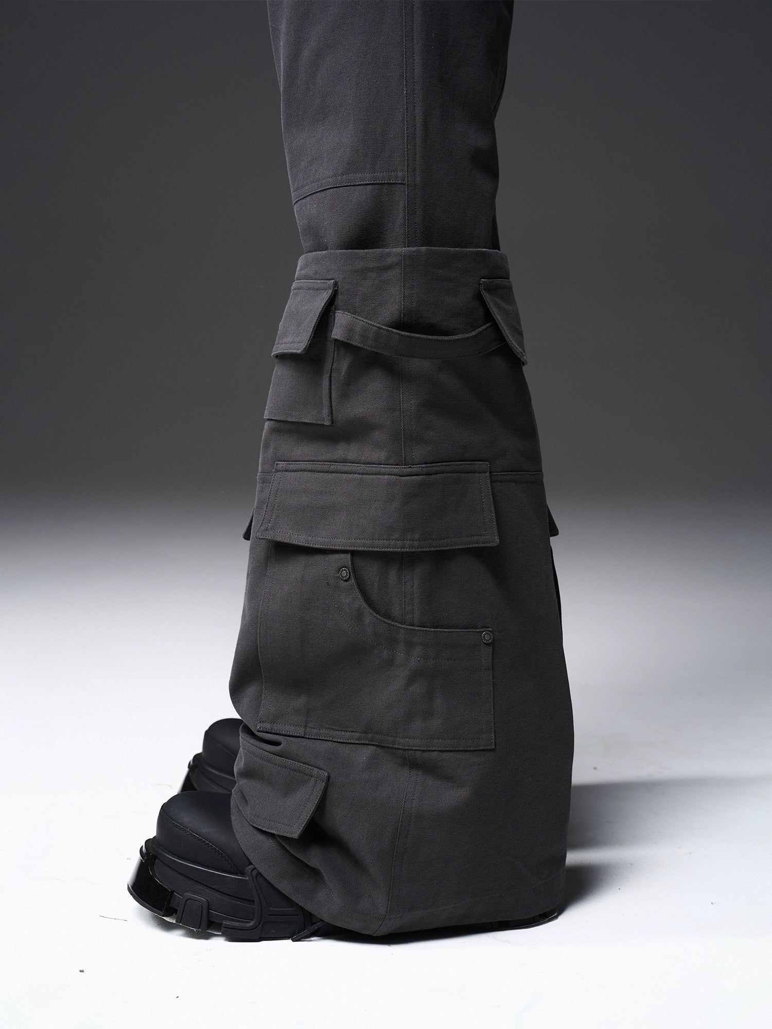 Dark Gray & Light Gray Cargo Pants - CHINASQUAD