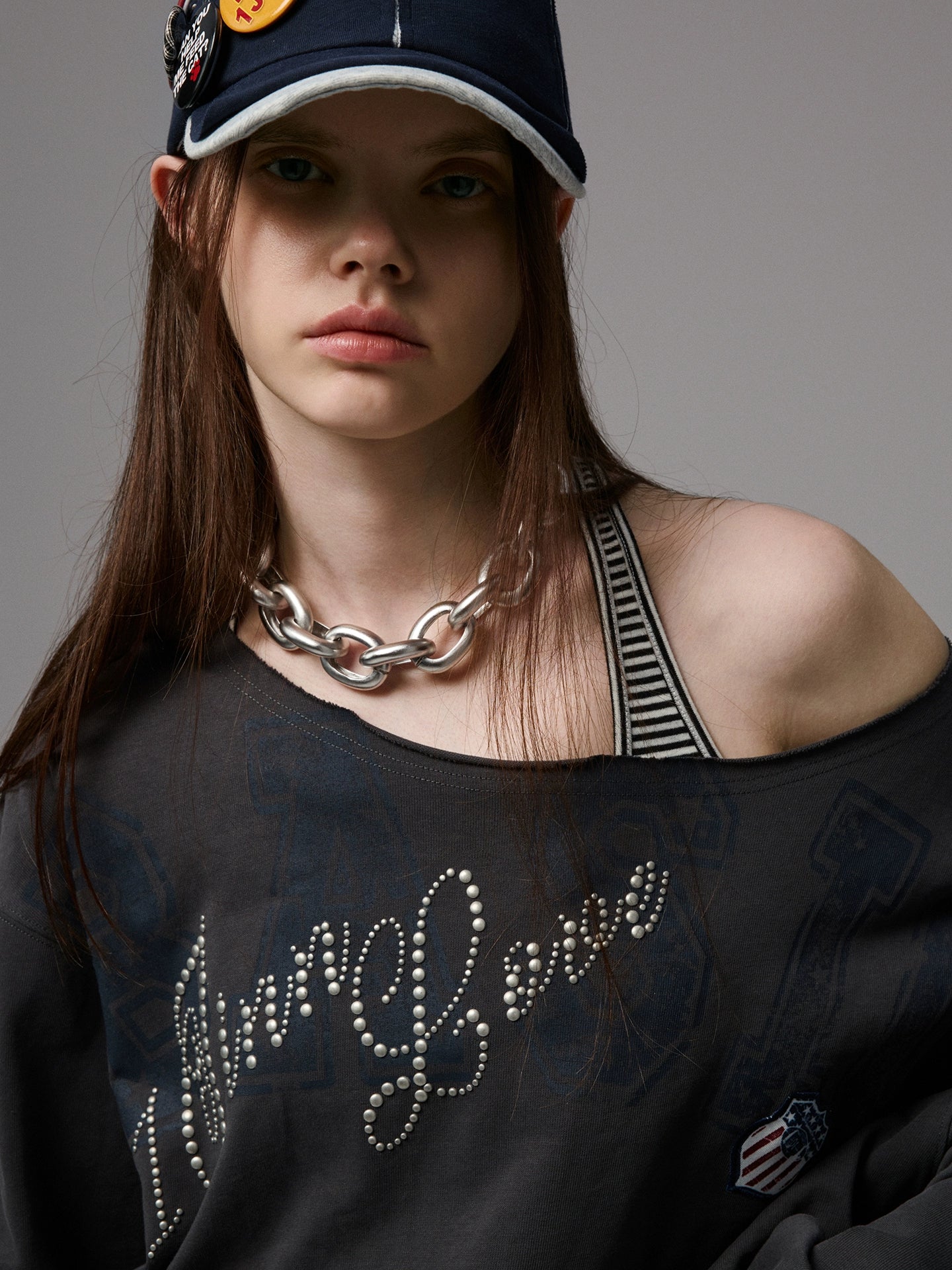 Off Shoulder Letter Print Sweatshirt