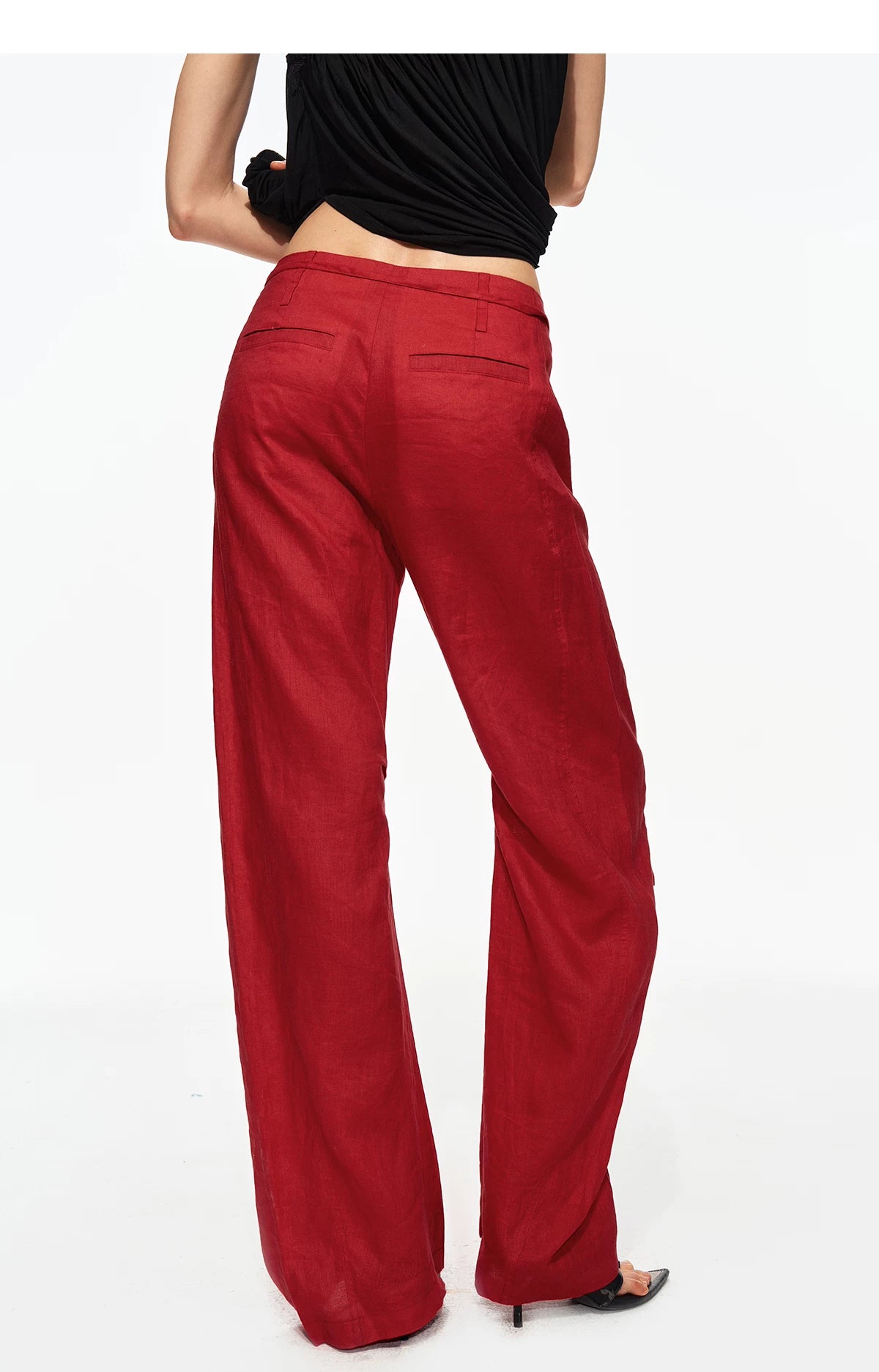 Linen Curved Wide Pants
