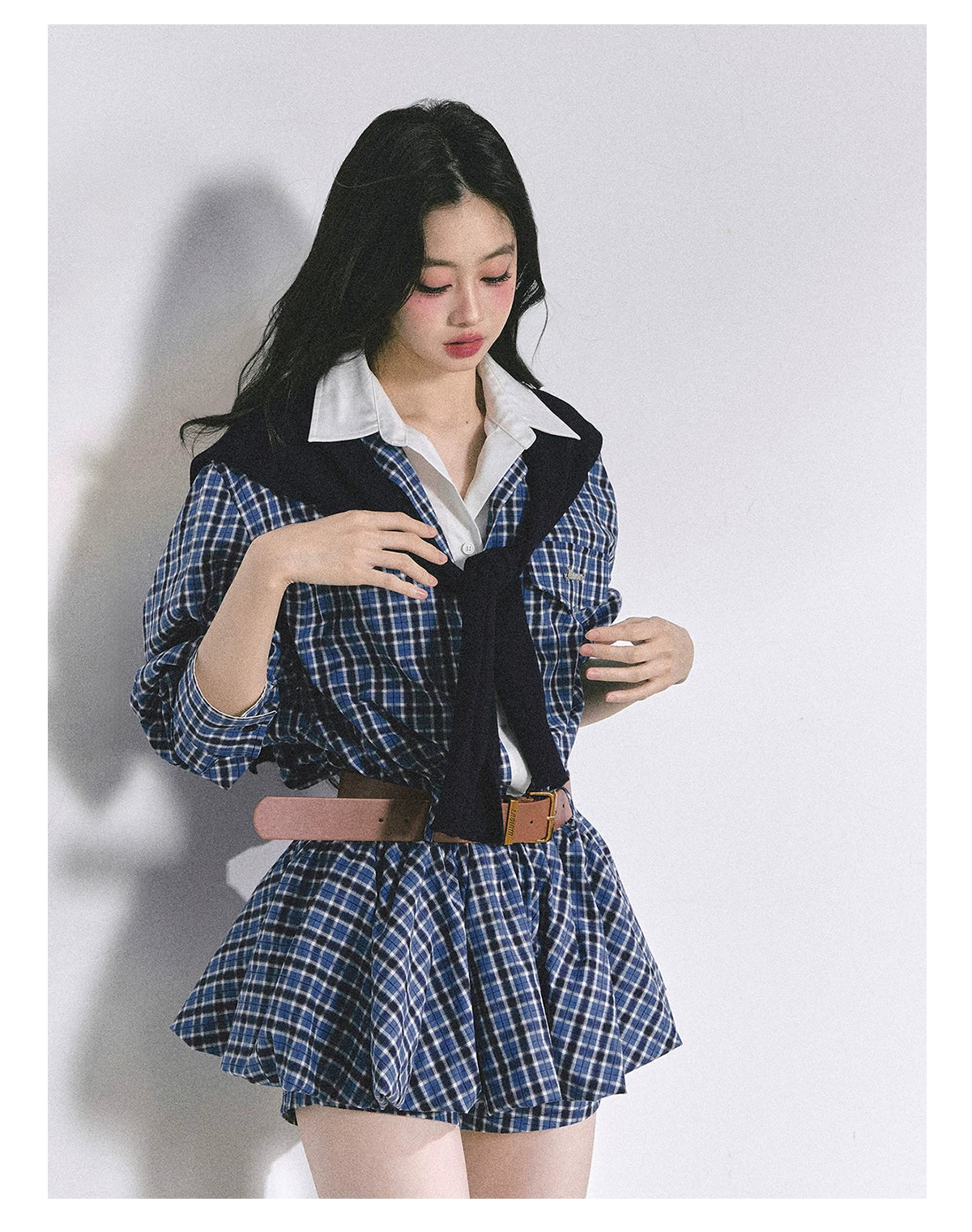 Hepburn-Style Bubble Hem Mini Dress