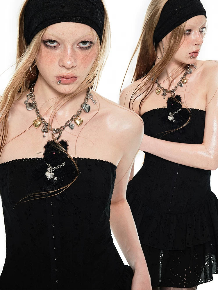 Cotton Jacquard Boned Fit-and-Flare Dress