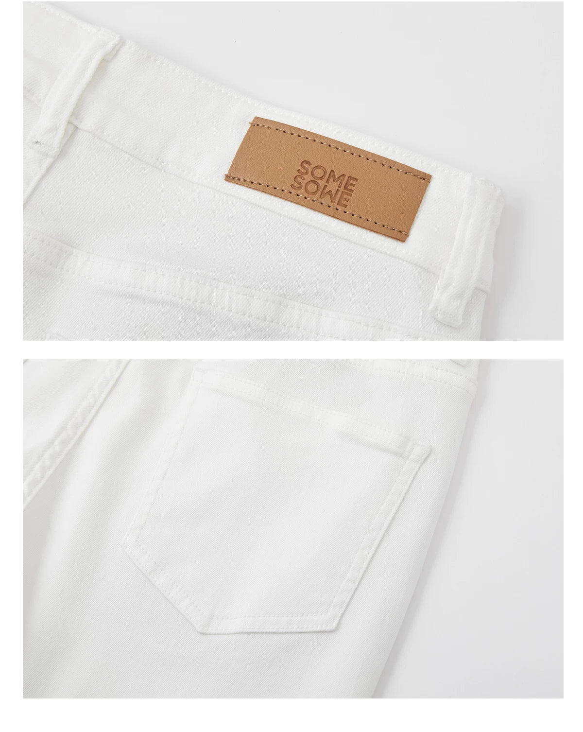 Cloud Stretch Straight-Leg White Denim Jeans