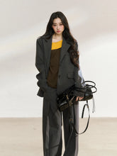 Charcoal Tailored Oversized Blazer - CHINASQUAD