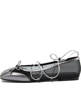 Sheepskin Microfiber Mesh Strap Mary Jane Flats - CHINASQUAD