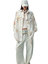 Patchwork Floral Washed Cotton-Linen Shirt - CHINASQUAD