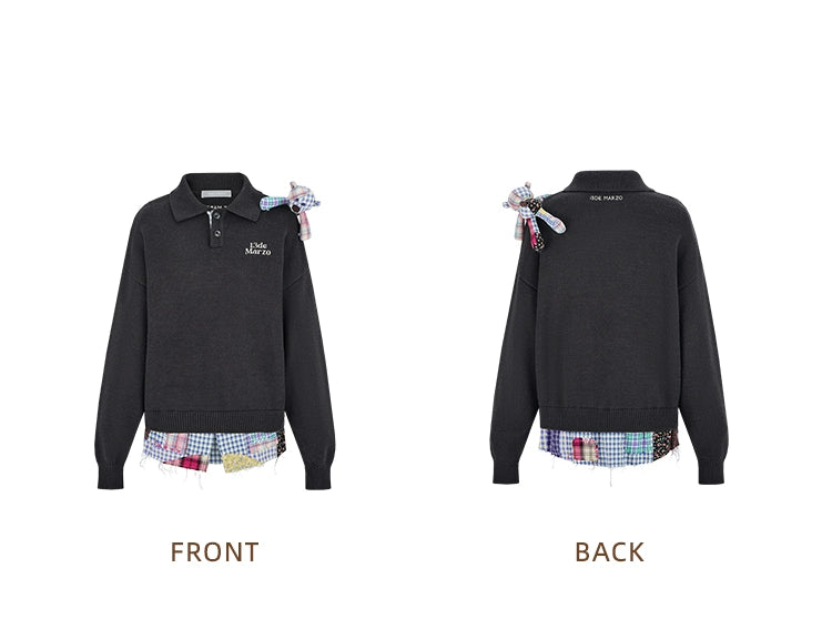 Plaid Bear Polo Sweater - CHINASQUAD