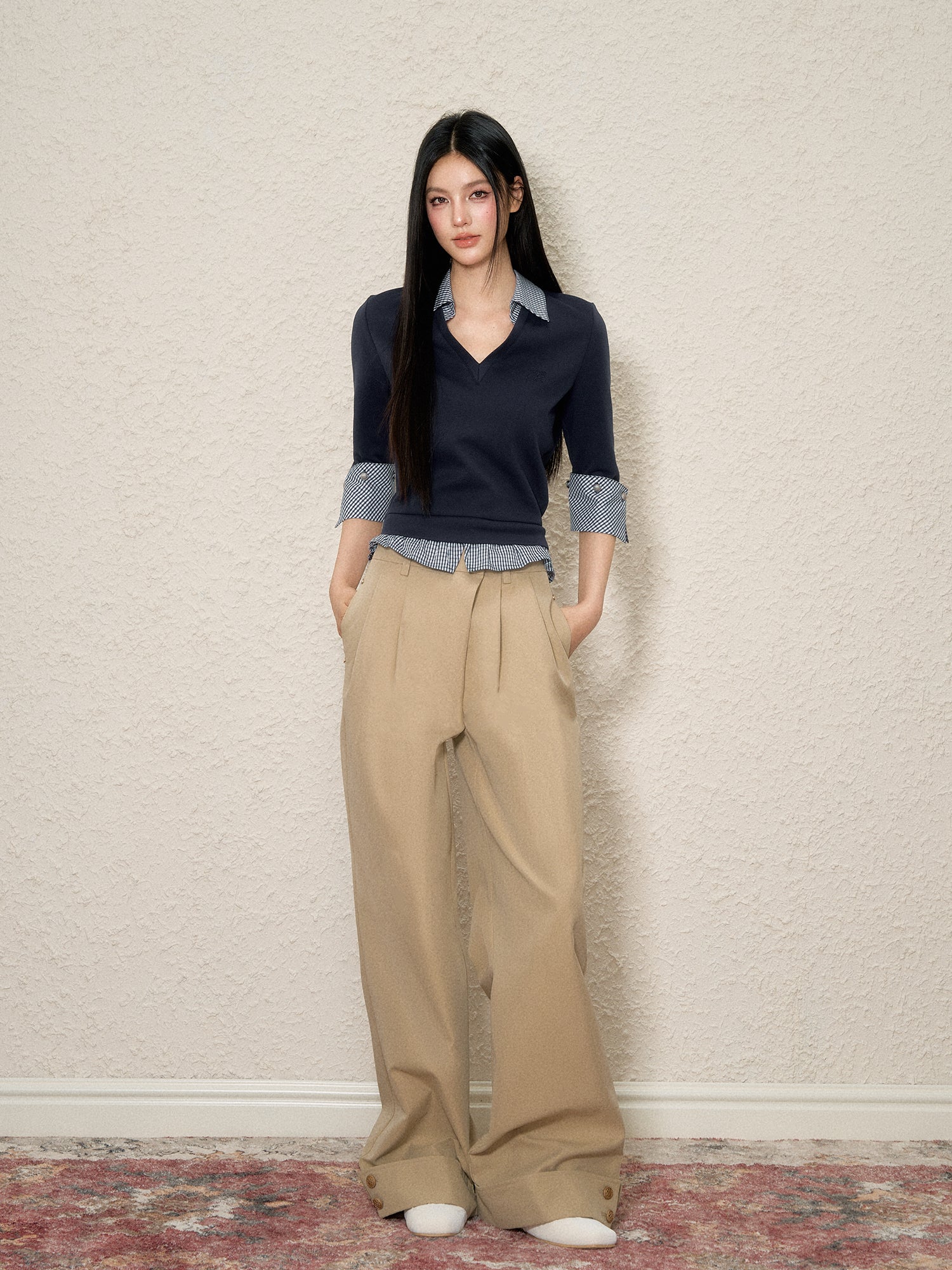 Diagonal Fly Pleated Cargo Pants - CHINASQUAD