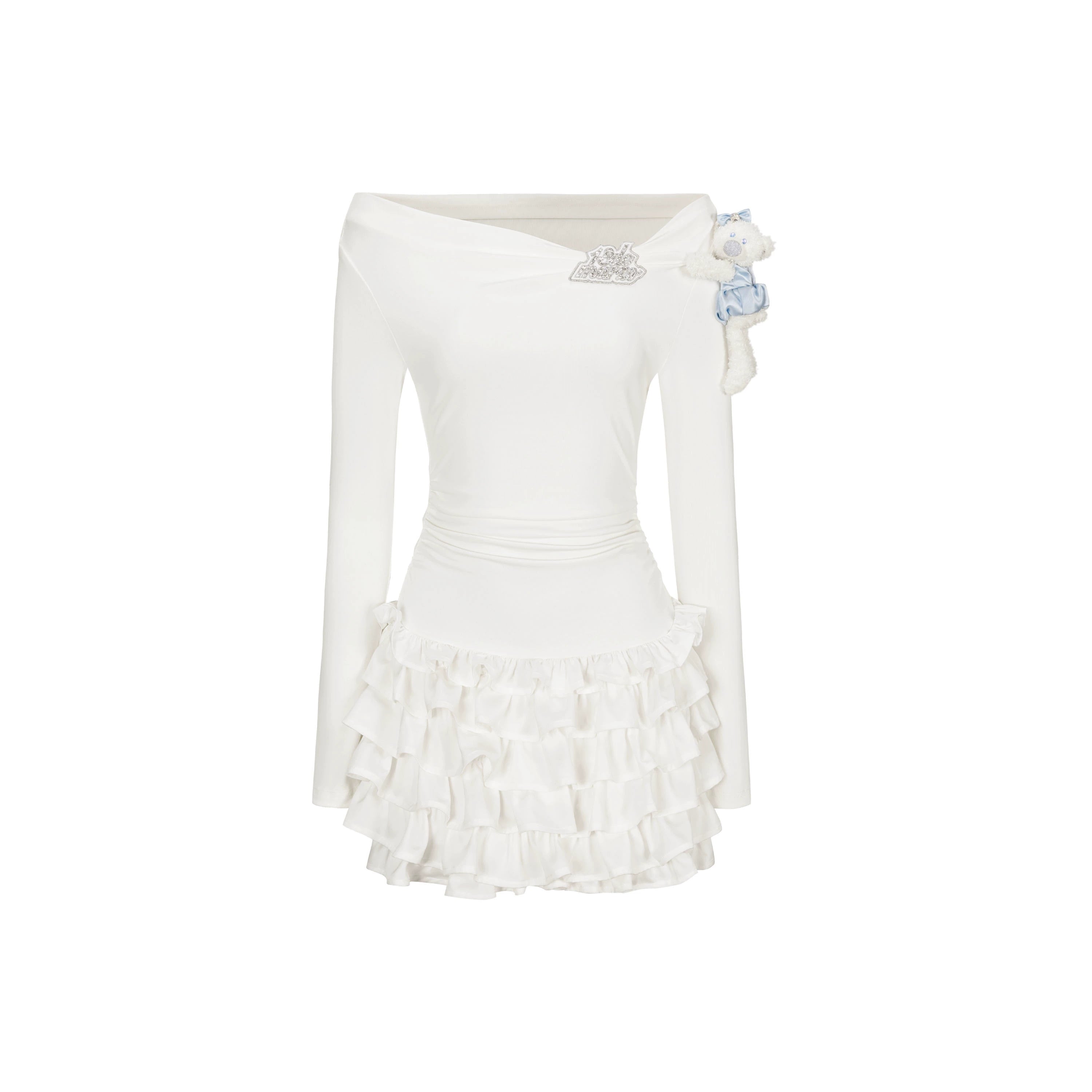 Off-Shoulder Tiered Mini Dress