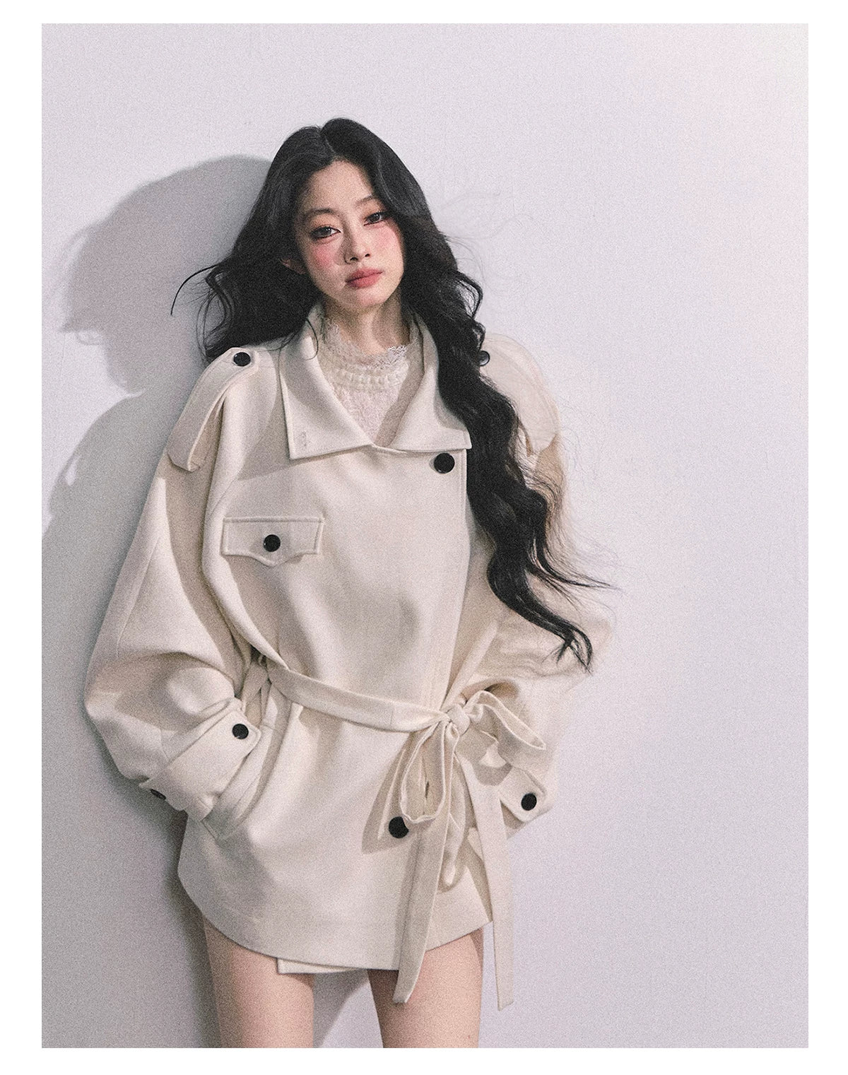 French British-Style Relaxed Wool Coat