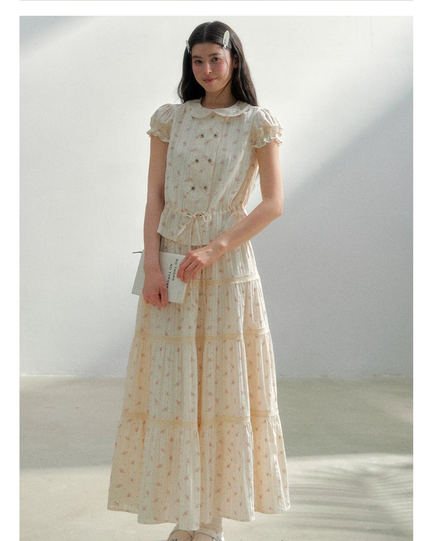 Vintage Plaid Floral Girl Two-Piece Set