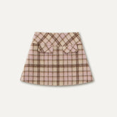 Wool Plaid A-Line Skirt - CHINASQUAD