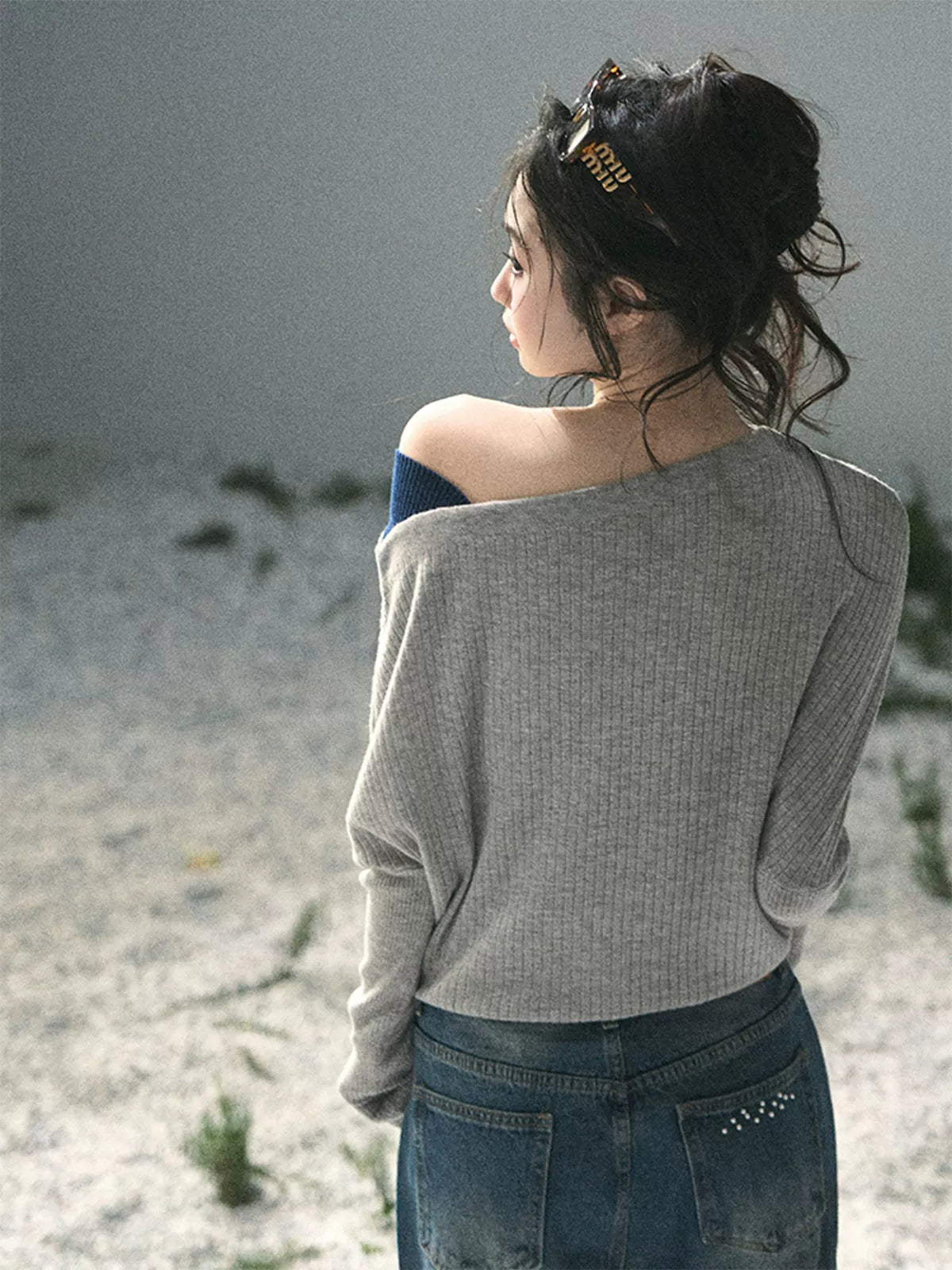 Ash Memories Off-Shoulder Knit Top