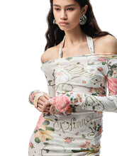 Floral All-over Print Off-the-Shoulder Sheer Cover-up - CHINASQUAD