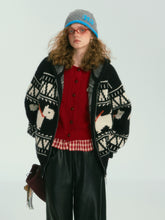 (Final Sale) Plaid Trim Cardigan Sweater - CHINASQUAD