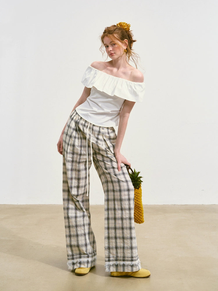Bubble Check Flap Trousers